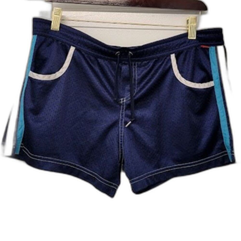 Andrew Christian Mesh Gym Shorts Navy White 3" Inseam Gay Circuit Made USA XL - Picture 2 of 8